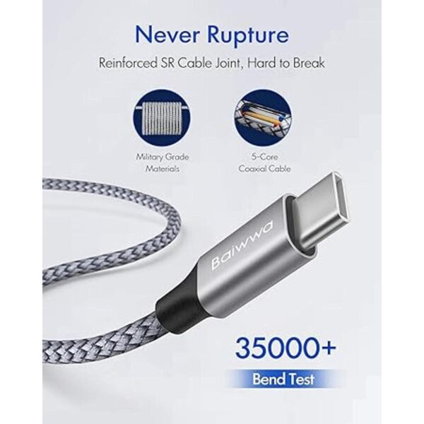 Paquete de 2 10 pies Cable USB C a USB C cable PD de_6