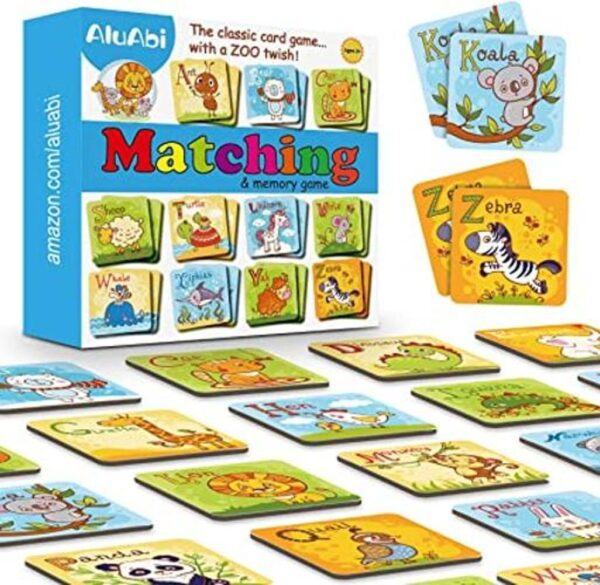 AluAbi Juego de memoria de letras de animales ABC_1