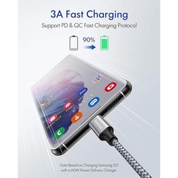 Paquete de 2 10 pies Cable USB C a USB C cable PD de_3