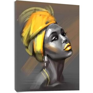 LB Lienzo enmarcado para mujer afroamericana arte de_1