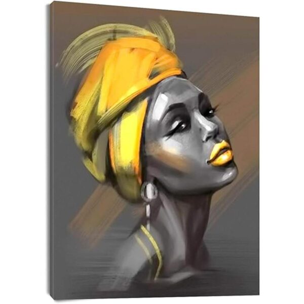 LB Lienzo enmarcado para mujer afroamericana arte de_1