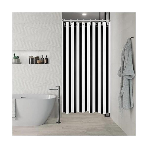 Small Stall Shower Curtain 48 x 68 inch Black and White_2