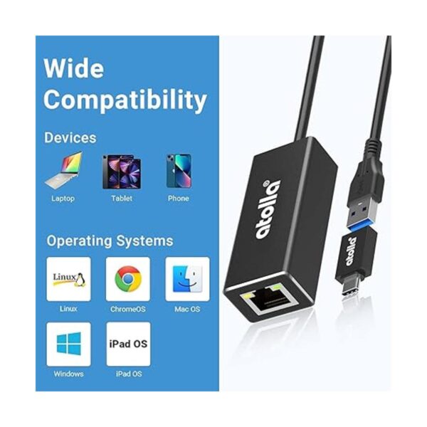 atolla Adaptador USB a Ethernet adaptador de red LAN_2