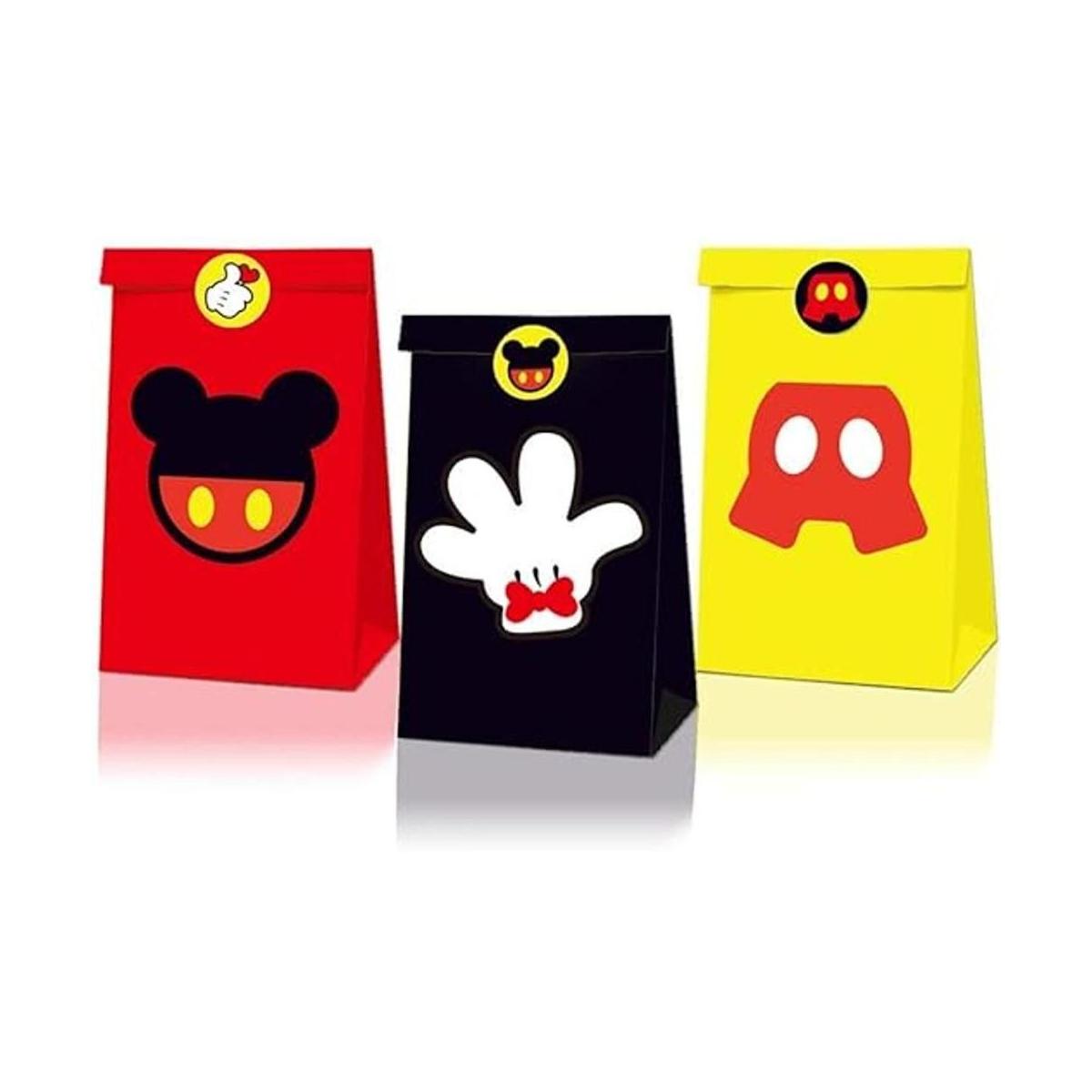 12 paquetes de bolsas de fiesta Mickey bolsas de papel de