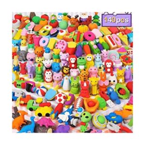 Arscniek 140 Pack Animal Erasers for Kids Bulk Cute Desk_1