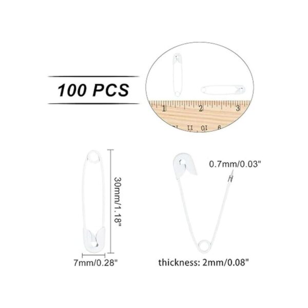 arricraft 100 pines de seguridad blancos de 1 pulgada_6