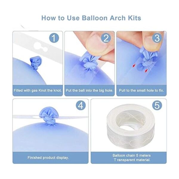Kit de arco de guirnalda de globos azules 109 unidades