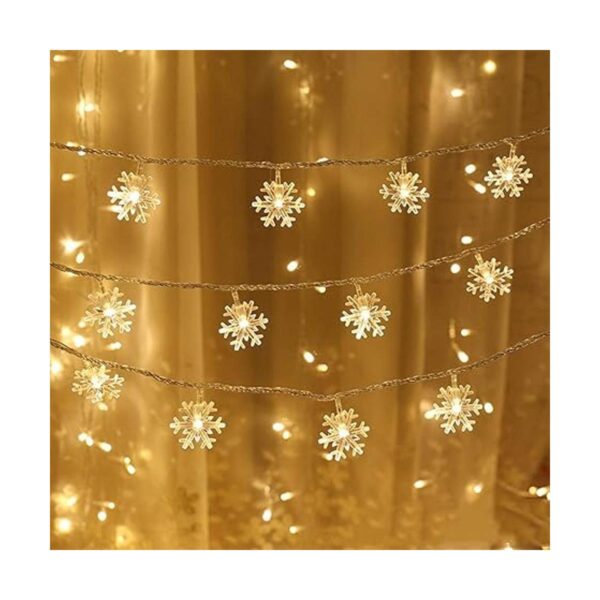 WesGen Luces de Navidad cadena de luces de copo de nieve_4