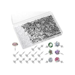 600 piezas de pendientes y respaldos de acero inoxidable