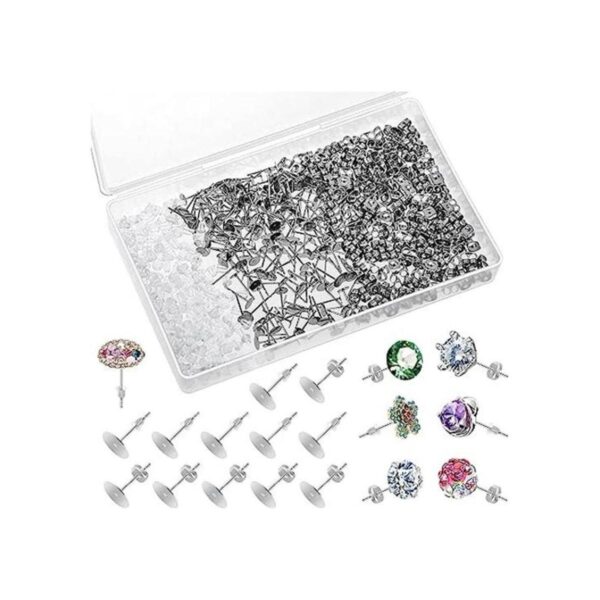 600 piezas de pendientes y respaldos de acero inoxidable