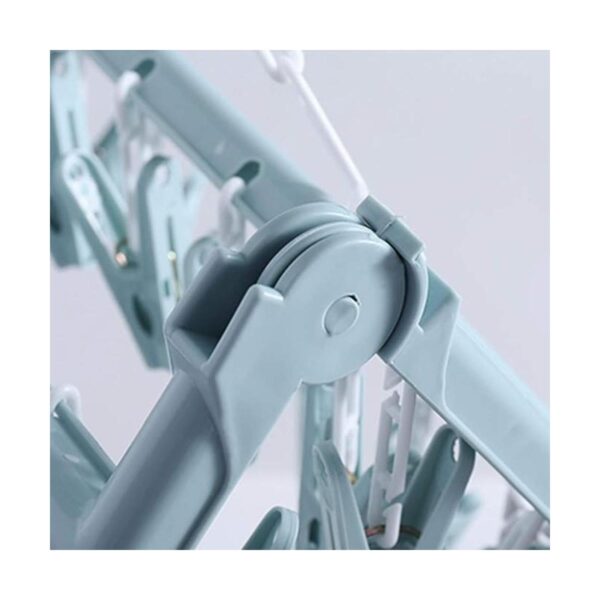 Percha de secado de ropa con 32 clips y estante plegable