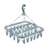 Percha de secado de ropa con 32 clips y estante plegable