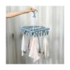 Percha de secado de ropa con 32 clips y estante plegable