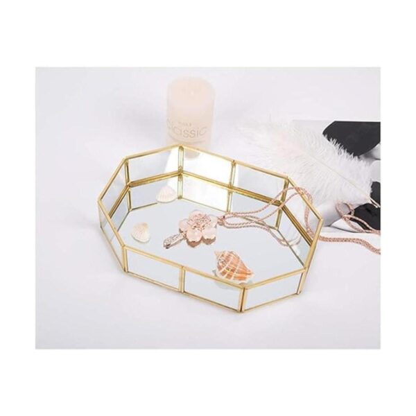 ahggzeg Vintage Bandeja de cristal con bandeja hexagonal