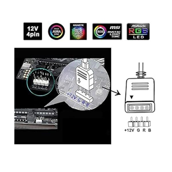 Tira LED RGB de neón para PC 2 tiras LED RGB de 15.7_4