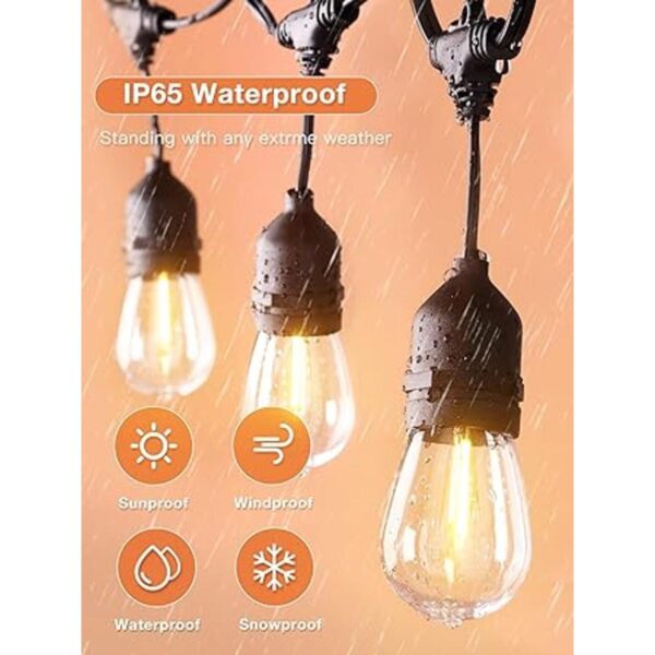 addlon Cadena de luces LED para exteriores de 24 pies con