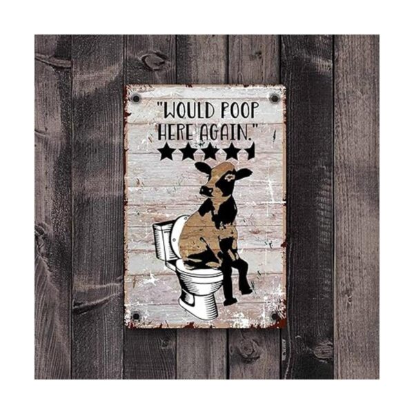 akeke Funny Bathroom Cita Would Poop Here Again Sign Vaca_2