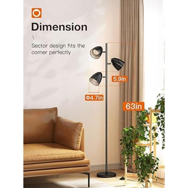 addlon Lámpara de pie para árbol con 3 luces giratorias_4