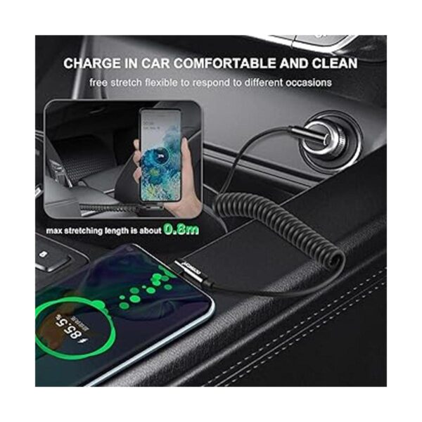 aceyoon Cable USB C en espiral de doble 90 grados USB_4