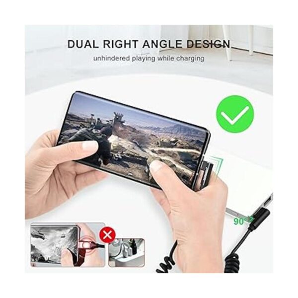aceyoon Cable USB C en espiral de doble 90 grados USB_3