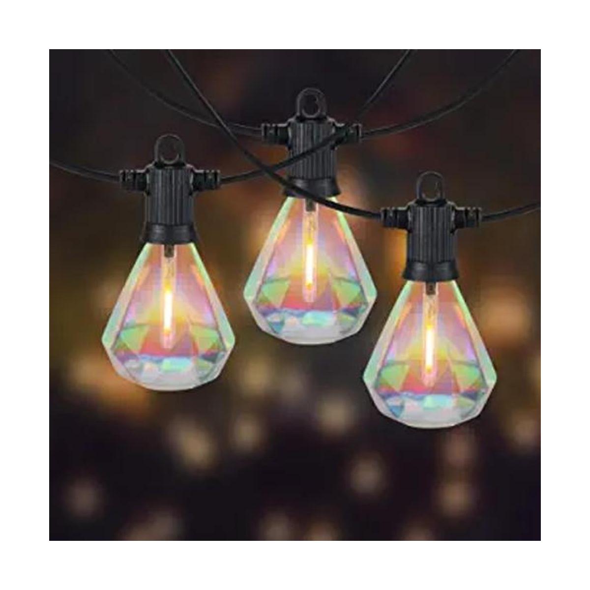 Cadena de luces LED para exteriores de 50 pies con 25