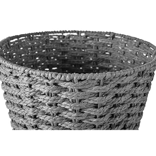 Papelera redonda de mimbre y cesta de basura para_4
