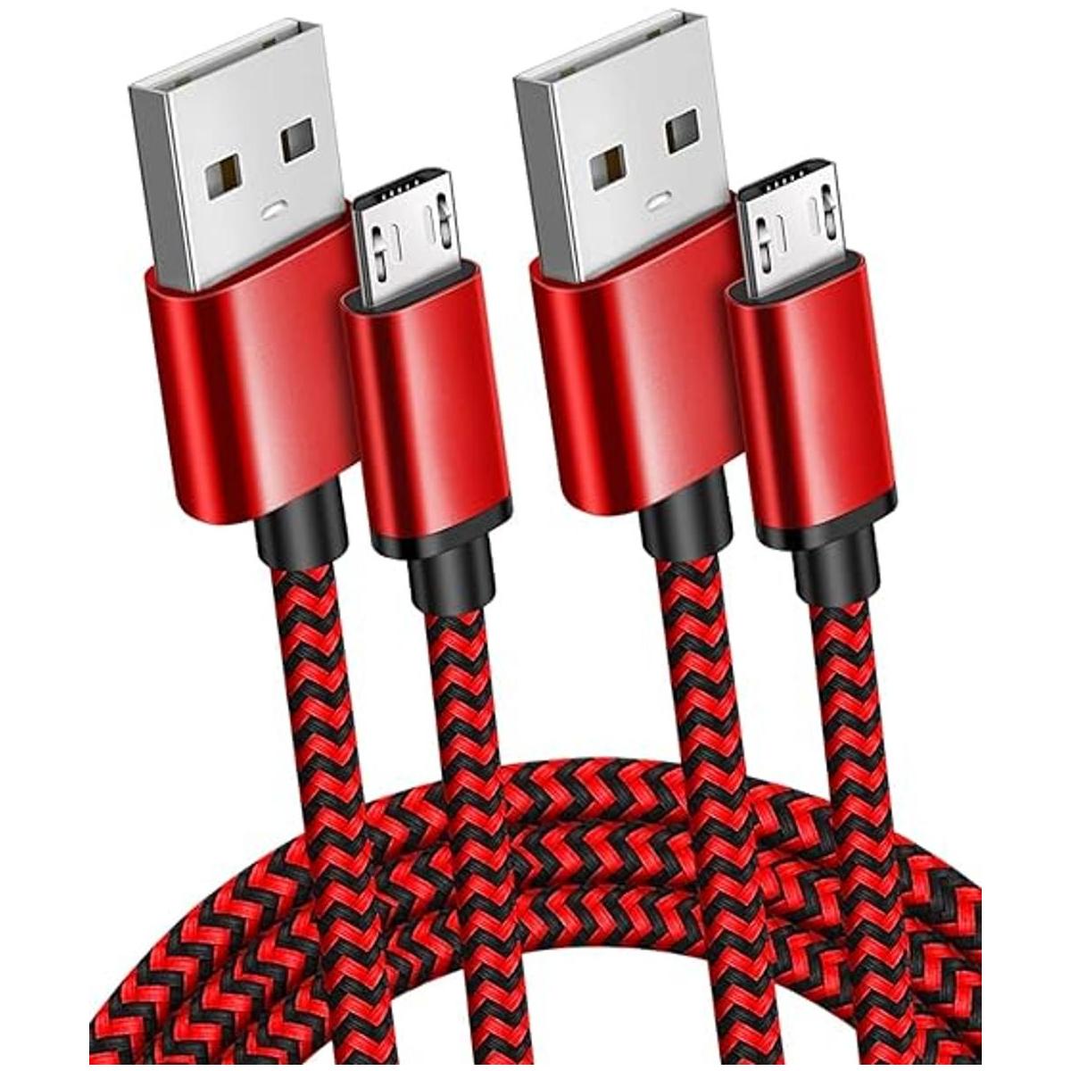 Paquete de 2 cables de carga rápida micro USB Android de