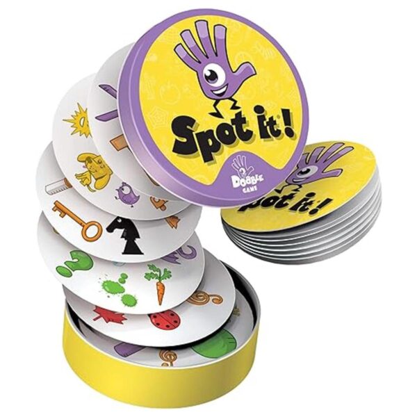 Spot It Mini juego de cartas clásico. Juego para niños._3