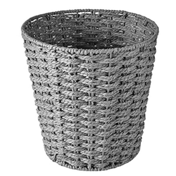 Papelera redonda de mimbre y cesta de basura para_1
