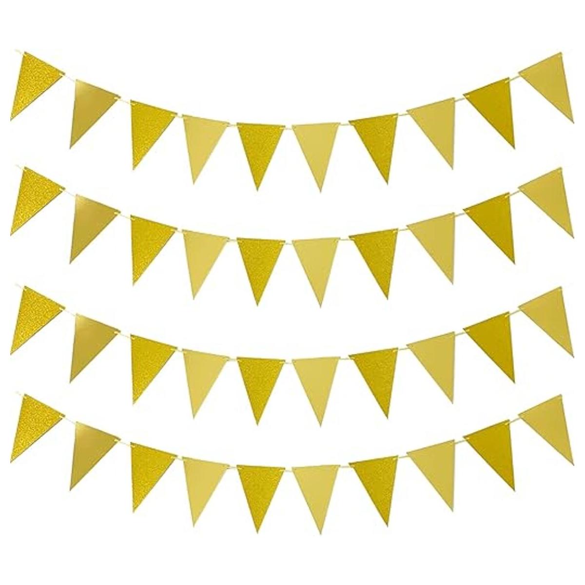 Zwiebeco Bandera de banderines dorados de 39 pies