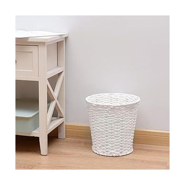 Cubo redondo de mimbre y cesta de papel residual cesta de_2