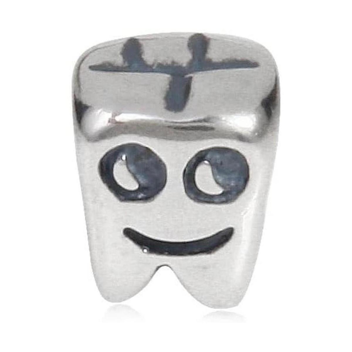 Abalorio de plata de ley 925 con diseño de texto I Love