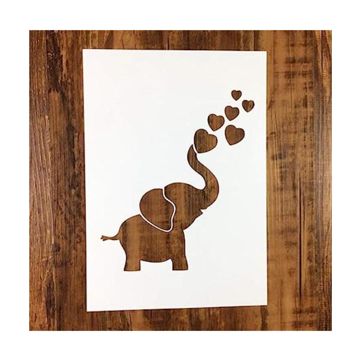 Zzooi Plantilla para pintura de elefante diseño de