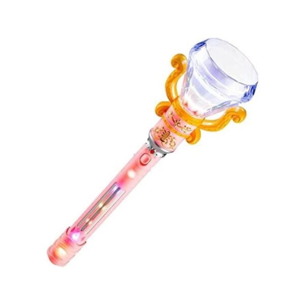 Luz LED mágica princesa giratoria diamante rosa varita_1