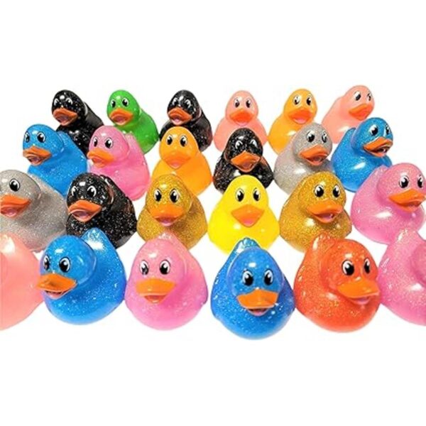 Coloridos patos de goma con purpurina 2.5 pulgadas_2