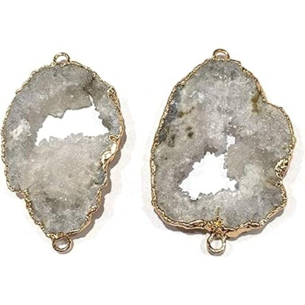Conectores Druzy de cristal de ágata natural con cristales_3
