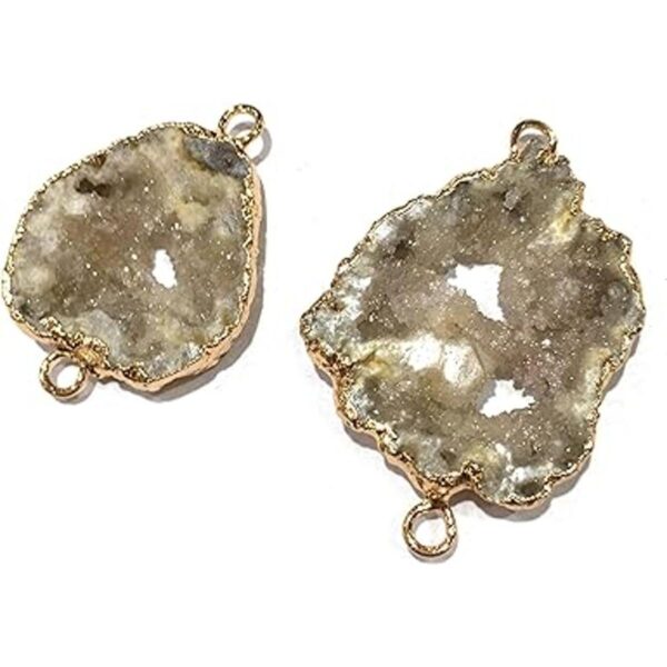 Conectores Druzy de cristal de ágata natural con cristales_6