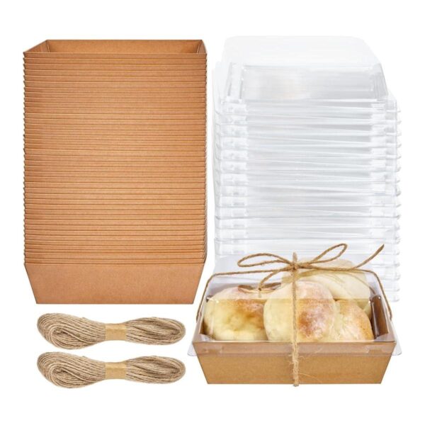 Paquete de 50 cajas de papel para charcutería con tapas