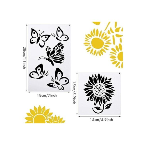 8 plantillas de pintura de mariposas de girasol para_2