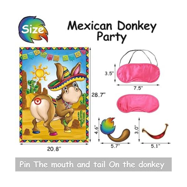 Juego de fiesta mexicana pin la boca y la cola en el