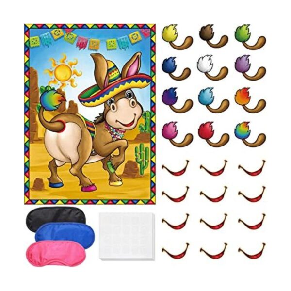 Juego de fiesta mexicana pin la boca y la cola en el