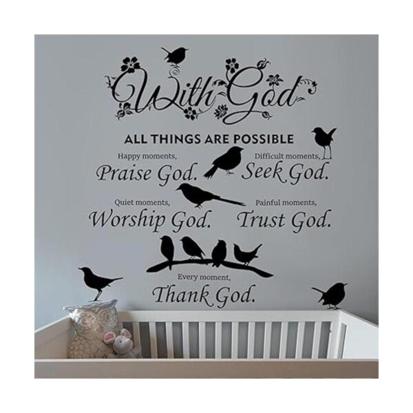 2 calcomanías de pared con frase en inglés God Things are