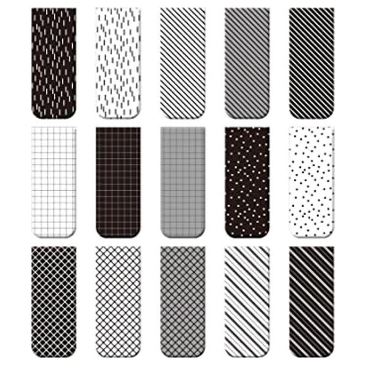 30 marcapáginas magnéticos para páginas blanco y negro