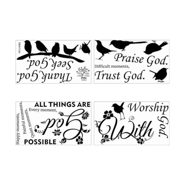 2 calcomanías de pared con frase en inglés God Things are