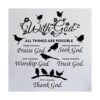 2 calcomanías de pared con frase en inglés God Things are