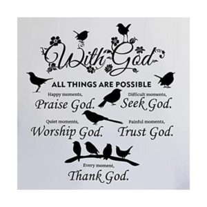 2 calcomanías de pared con frase en inglés God Things are