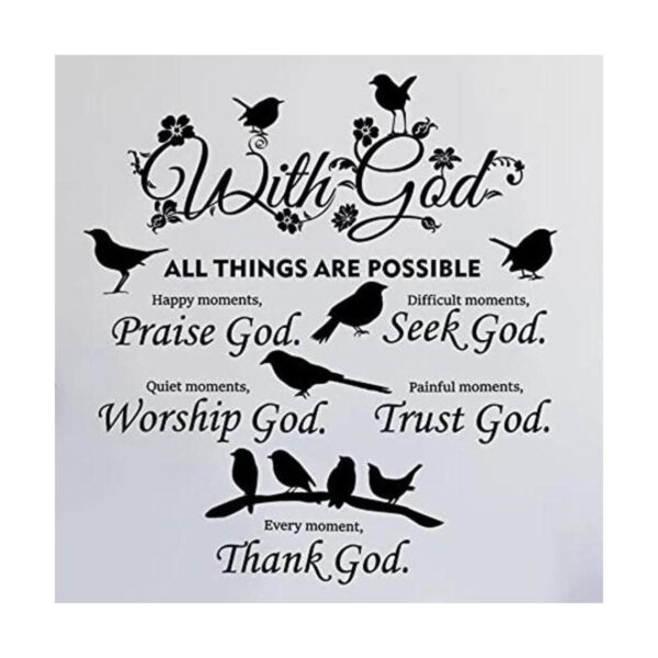 2 calcomanías de pared con frase en inglés God Things are