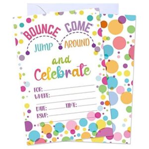 30 invitaciones de fiesta de rebote o salto tarjetas de_1