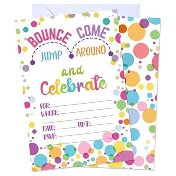 30 invitaciones de fiesta de rebote o salto tarjetas de_1