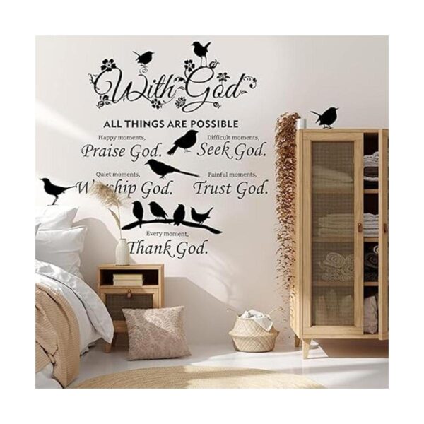 2 calcomanías de pared con frase en inglés God Things are